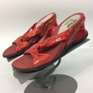 Helle Comfort By Romu’s 6/37 Red Wedge Sandals